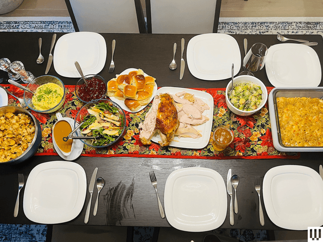 Image may contain: Brunch, Food, Cutlery, Food Presentation, Dinner, Fork, Meal, Blade, Knife, Weapon, and Plate