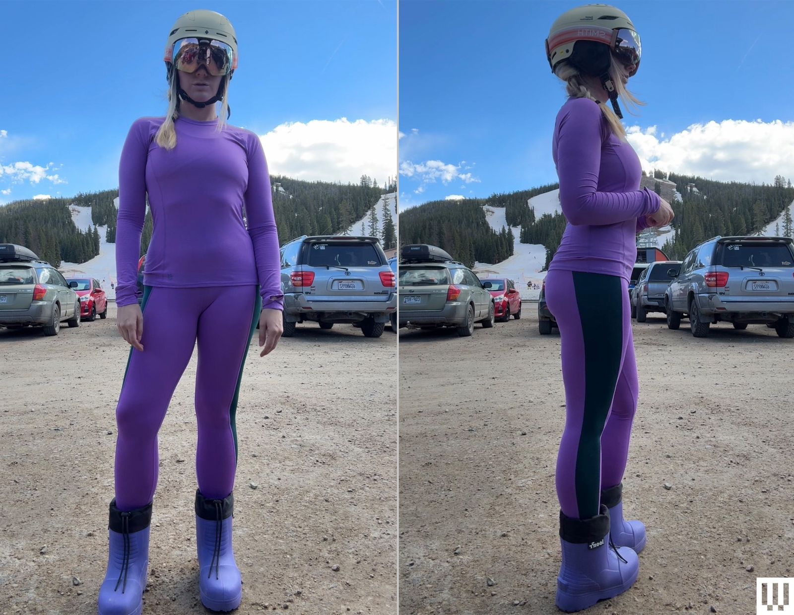 Image may contain Amy Pieters Adult Person Clothing Footwear Shoe Car Transportation Vehicle Spandex and Helmet