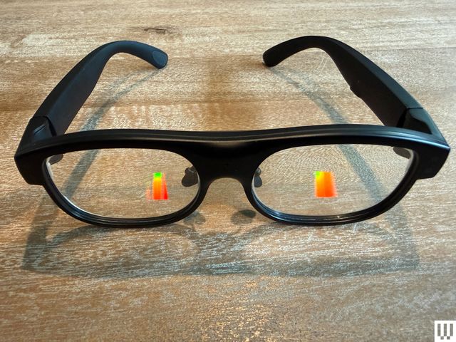 A black pair of smart glasses