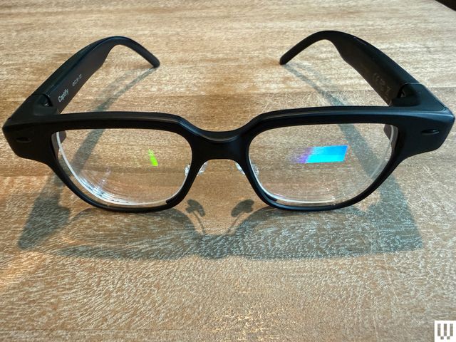 A black pair of smart glasses