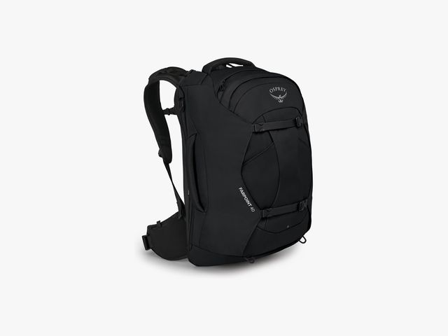 Black backpack with straps