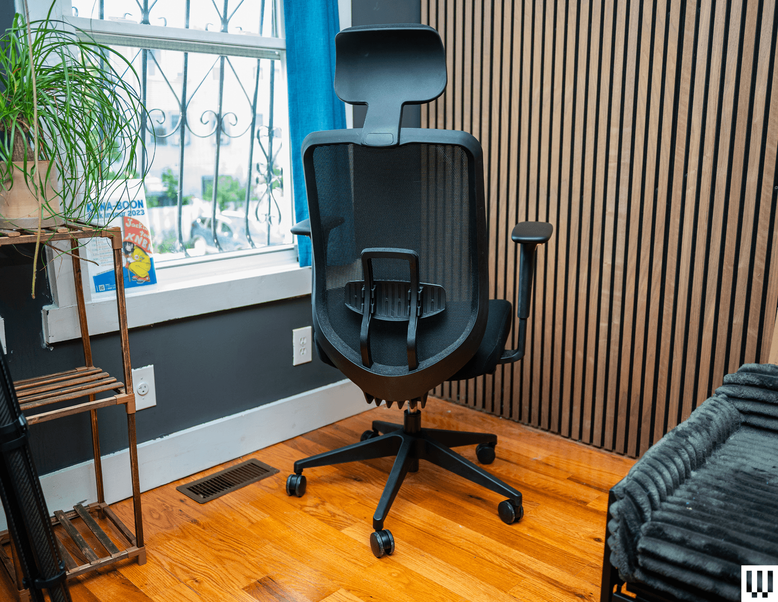Image may contain Indoors Interior Design Furniture Chair Plant Wood Office and Office Chair